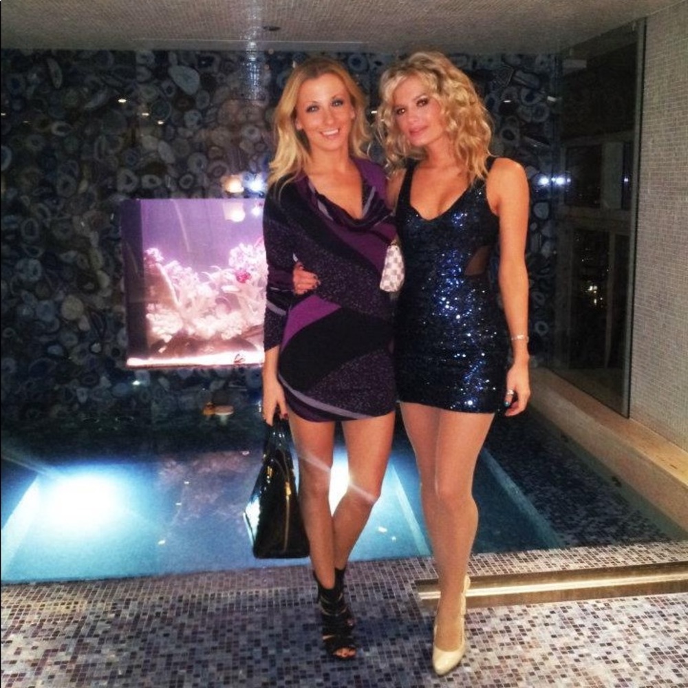 Stunning Bebe Blue Sequin Dress Sz XXS Sexy Fitted